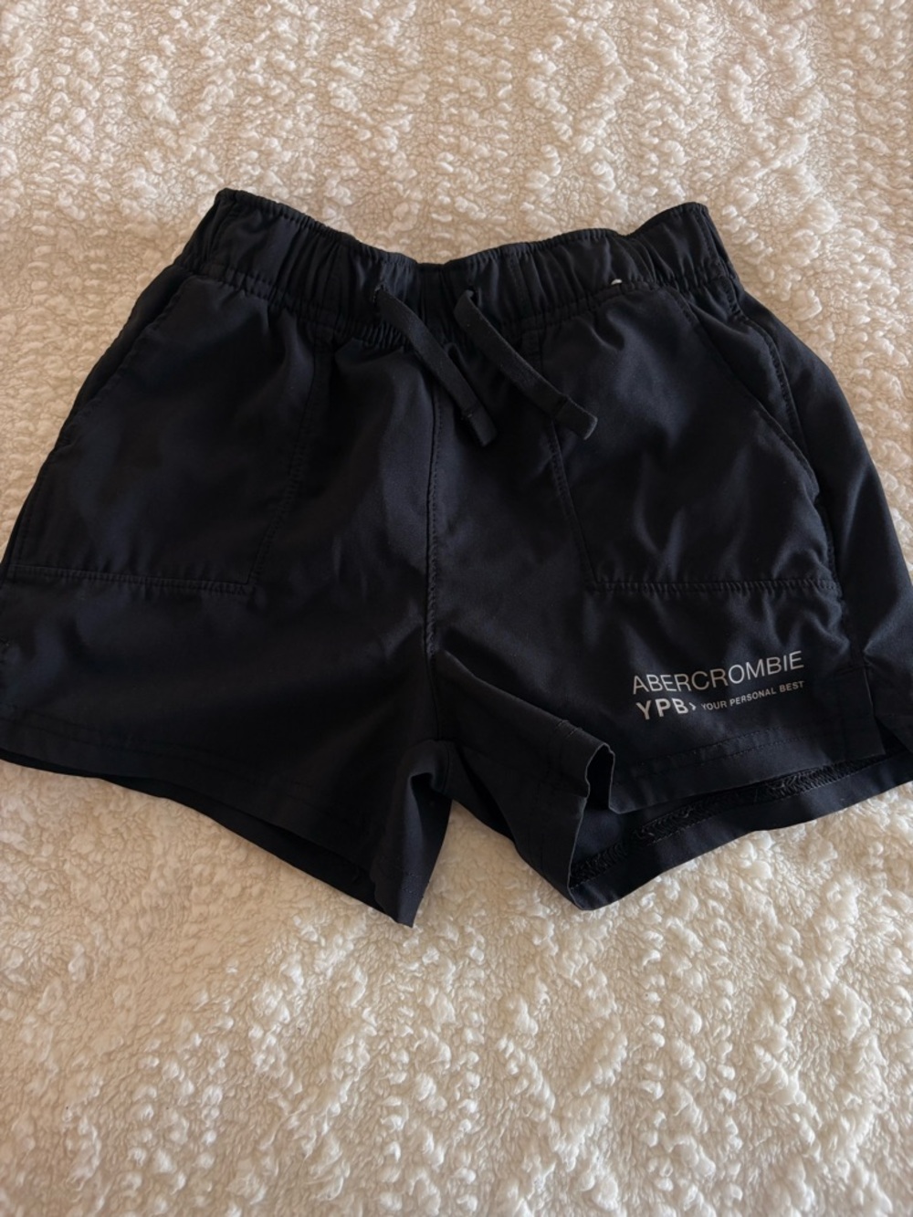 abercrombie kids black athletic shorts